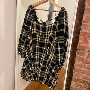 warm fall dress, open back with tie